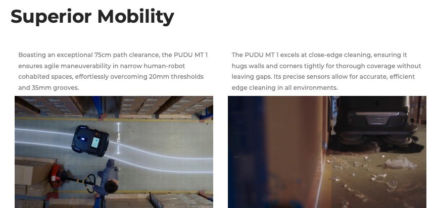 PUDU MT1 superior mobility